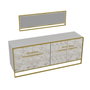 Hanah Home Polka Aynali - Blanco y Dorado